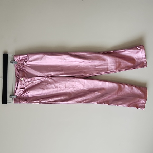 House of Harlow 1960 Pink Metallic Faux Leather Pants Women's Size 6 - Picture 3 of 9